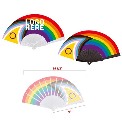 New Progress Pride Folding Hand Fans