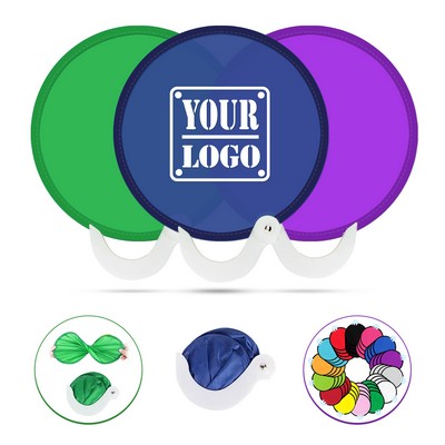 Foldable Flying Disc Fans with Plastic Handle
