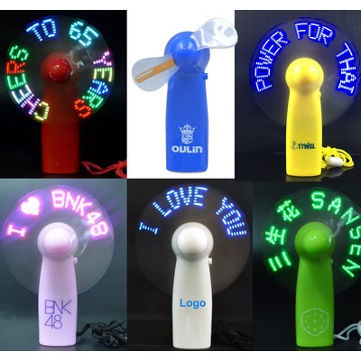 Programmable LED Flashing Message Mini Handheld Fan