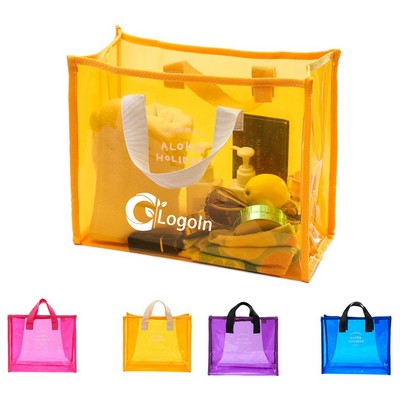 Large Clear Beach Tote Bag Transparent for Swim Pool Gym