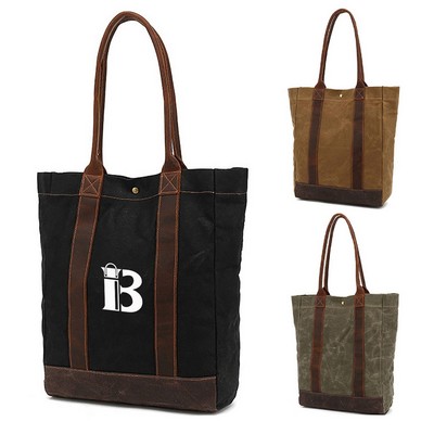 Wax canvas women's handbag